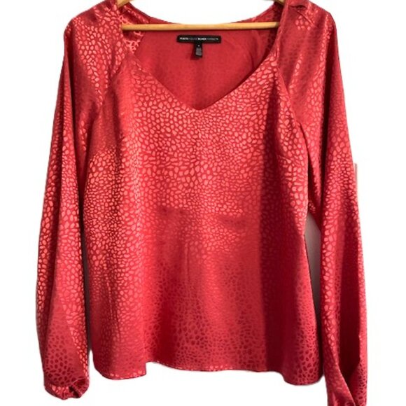 WHBM Long Sleeved Pink/Red Blouse Size Small - Picture 9 of 9